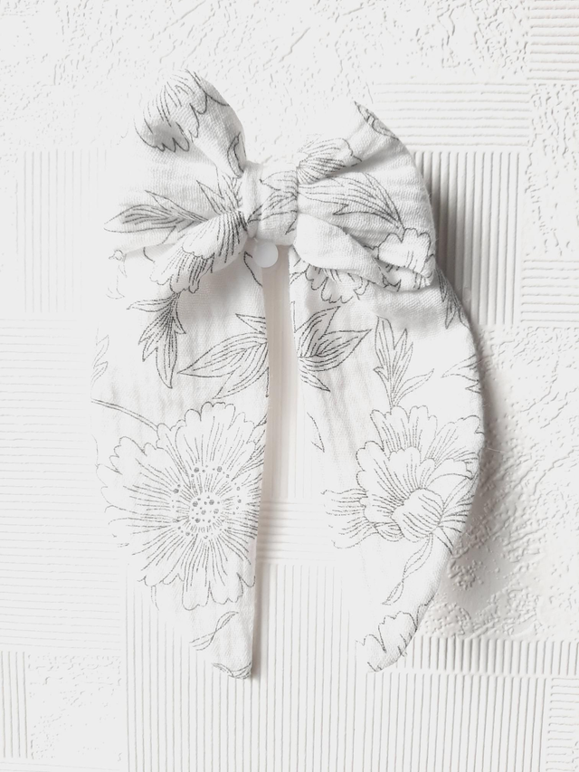 Barrette noeud &quot;Gaz blanc&quot;