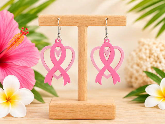 Boucles d'oreilles octobre rose