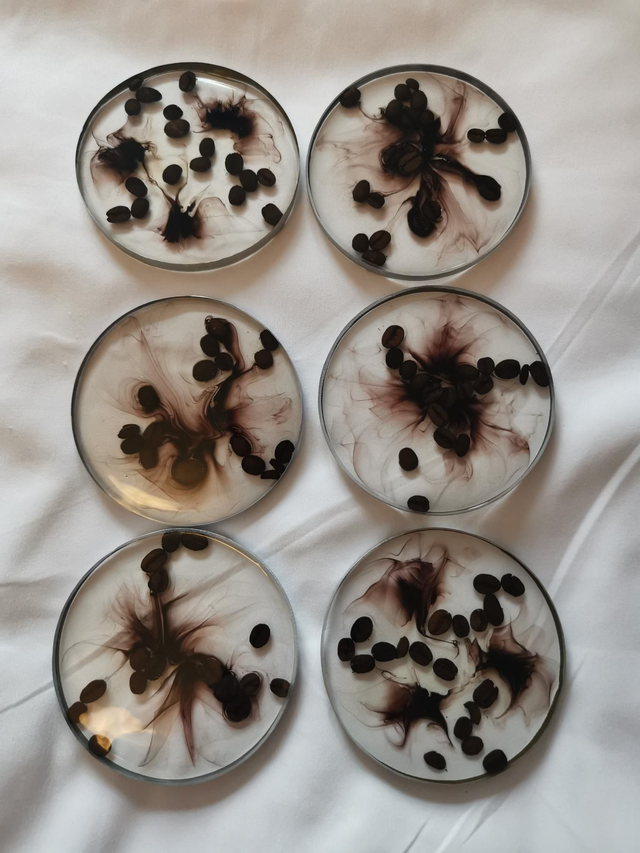 Coffee bean coasters