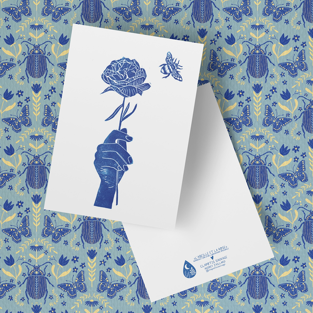 Carte L’abeille et la rose