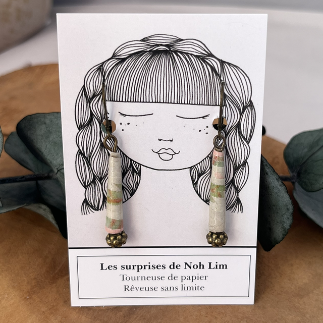 Boucles d’oreilles perles de papier 