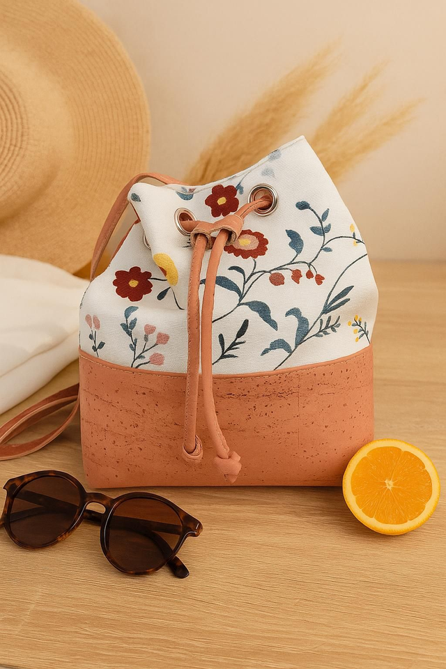 Sac seau liège et tissu