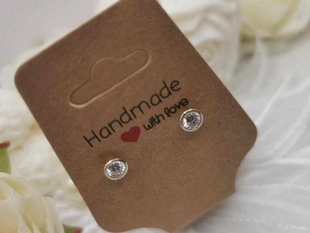 Clous d'oreilles en argent 925 et zircon