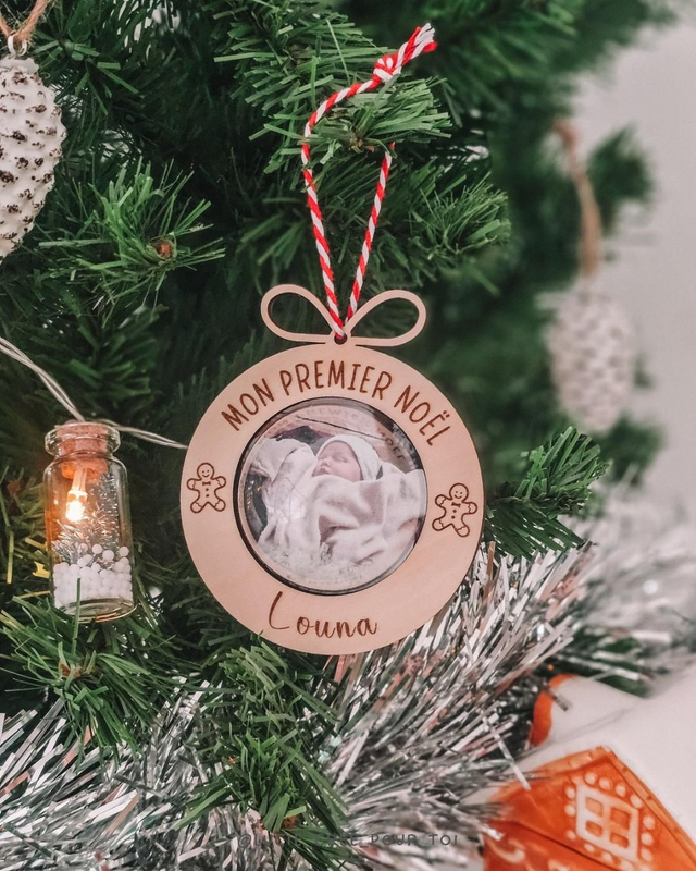 Boule de Noël personnalisée - photo façon boule à neige