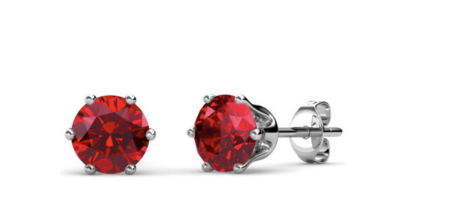 Boucles d'oreilles Clous Birth Stone Juillet Laiton de haute qualité Plaqué Rhodium