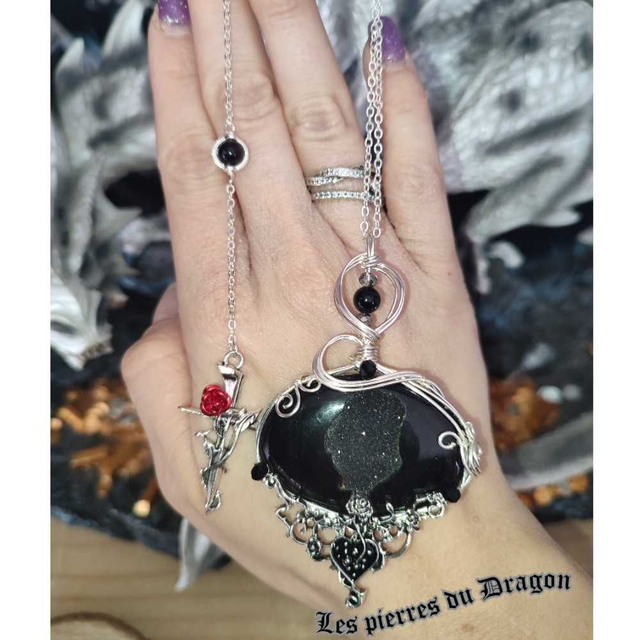 Talisman La Ténébreuse - Onyx Druzy