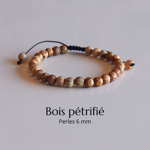 Bracelet ajustable en Bois pétrifié
