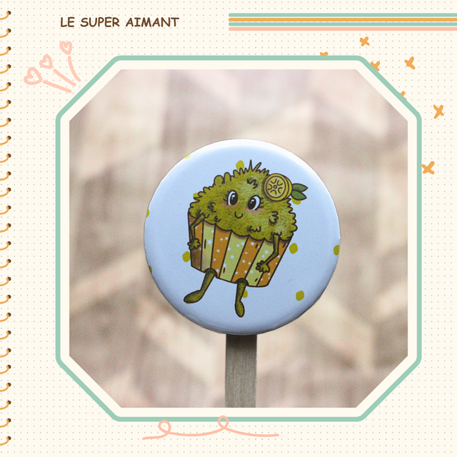 Aimant badge cupcake 