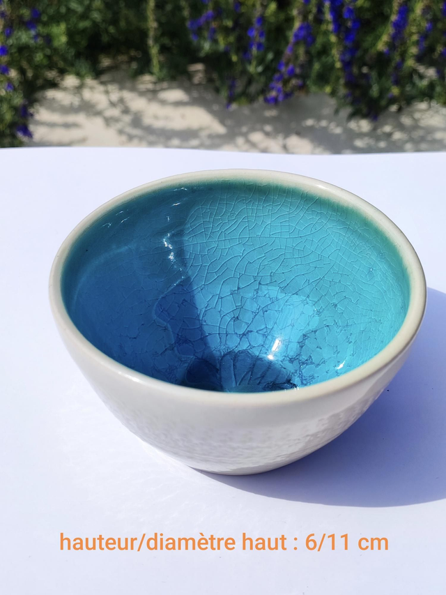 Petits bols gravés intérieur lagon