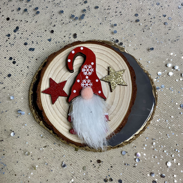 Handmade Christmas magnets with gift bag.