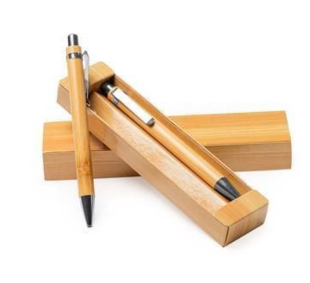 Lot stylo et porte mine en bambou