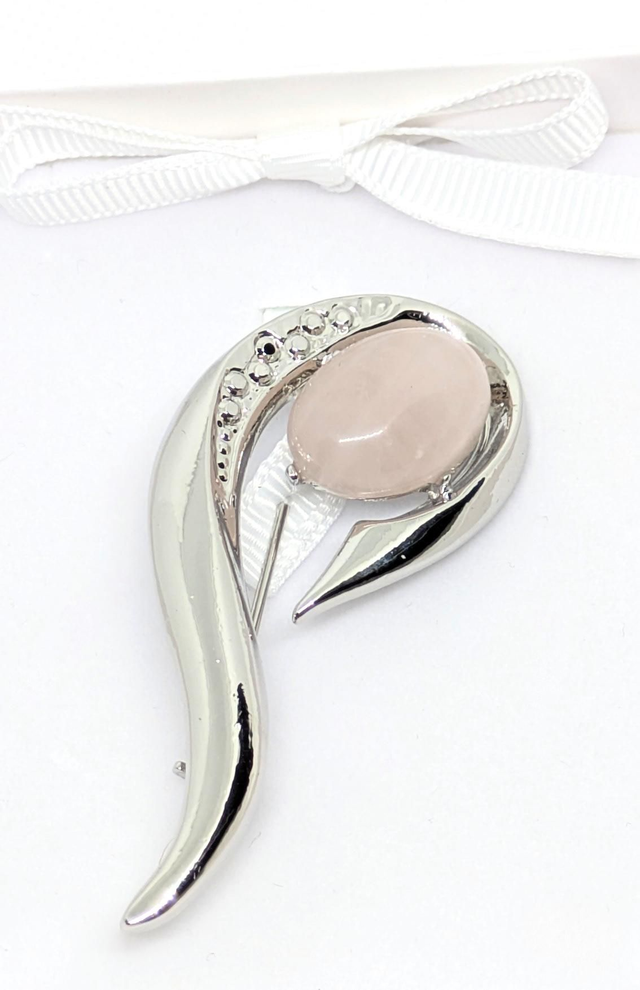 Rose Quartz Brooch 