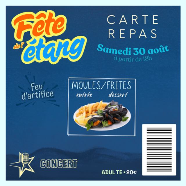 Carte Repas Moules/Frites