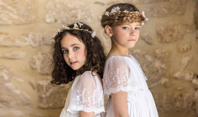 Robe cérémonie Robe en gaze de coton Ivoire ~ THELMA 