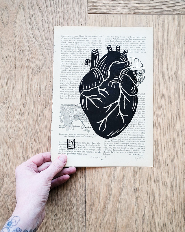 Heart 1 - print A4 (vintage paper)