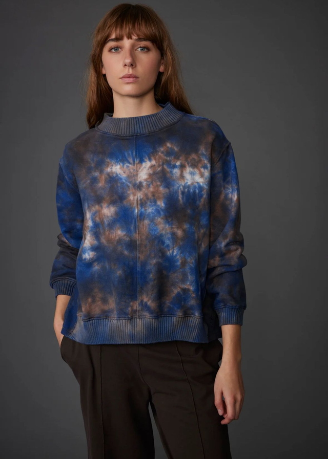 Choc/Blue Tie Dye Sweatshirt