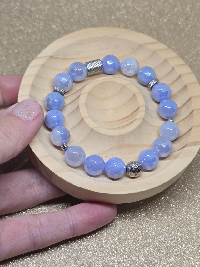 Bracelet Agate à facettes en 1 cm