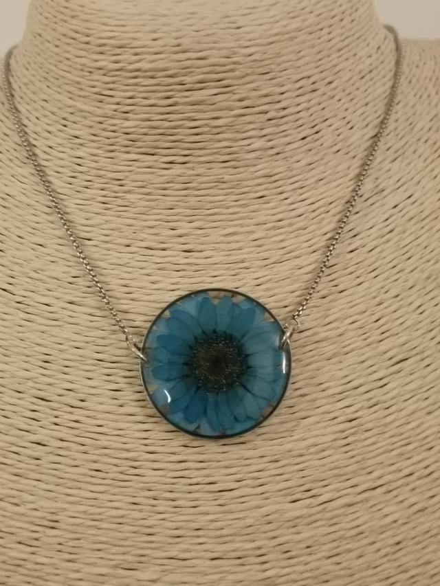 Collier Marguerites Bleues 