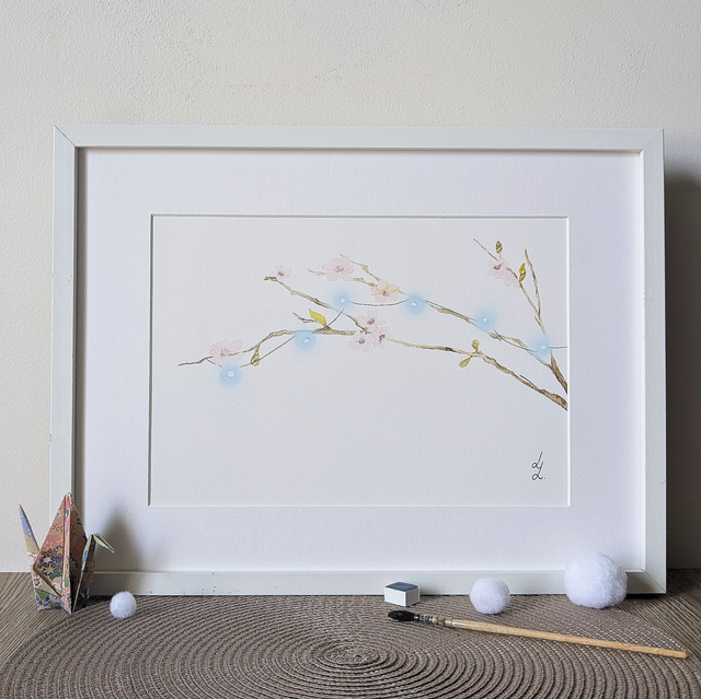 " Sakura d'hiver" - Tirage d'art format A4