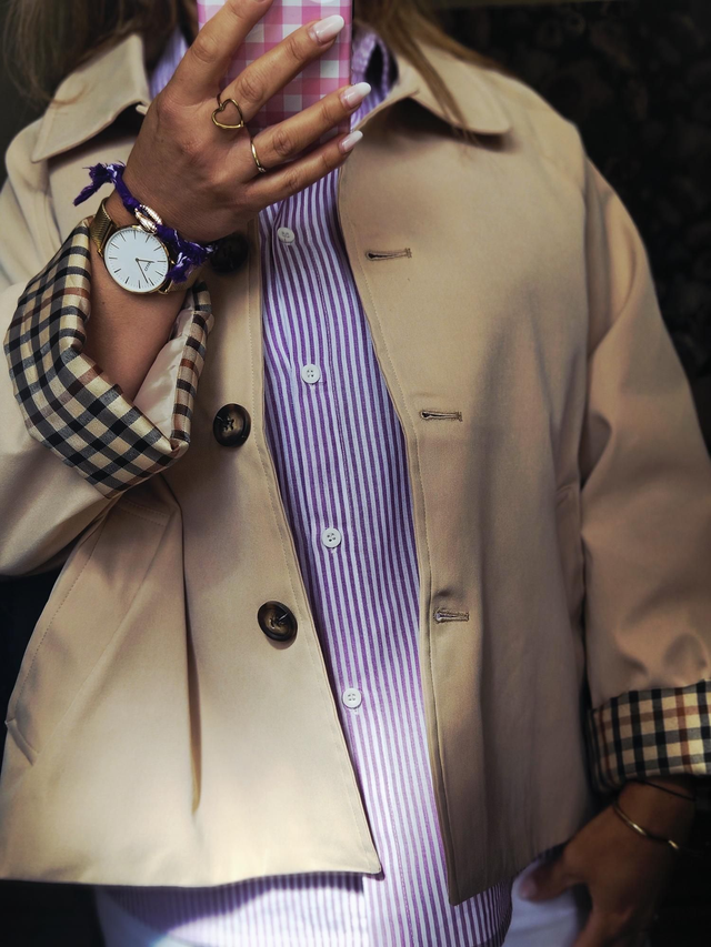 Veste Trench court beige