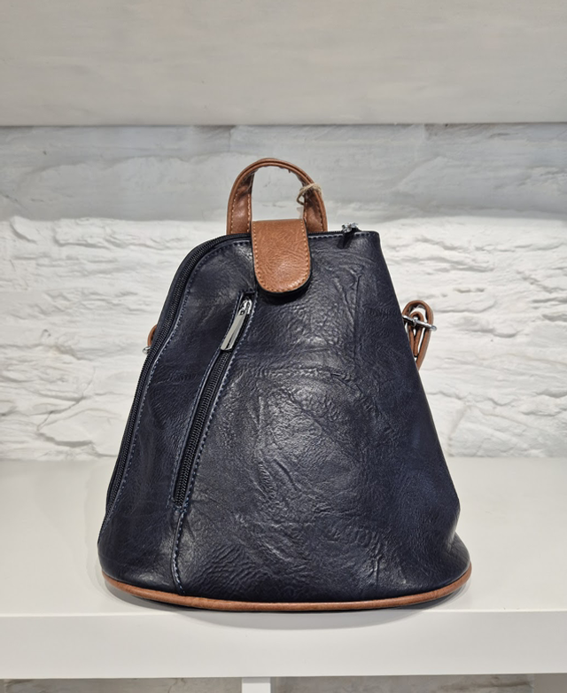 Convertible Backpack / Crossbody Bag with Adjustable Straps – Navy