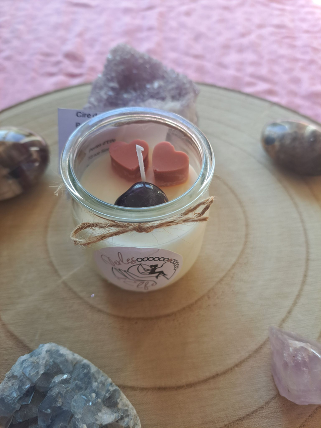 Bougie bijoux avec pierre naturelle