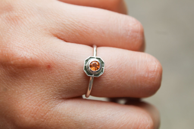 Bague émaillée Sonia | Citrine de Madère