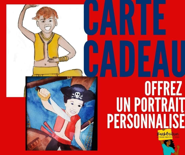 Carte cadeau portrait personnalisé en héro de BarbOcitron