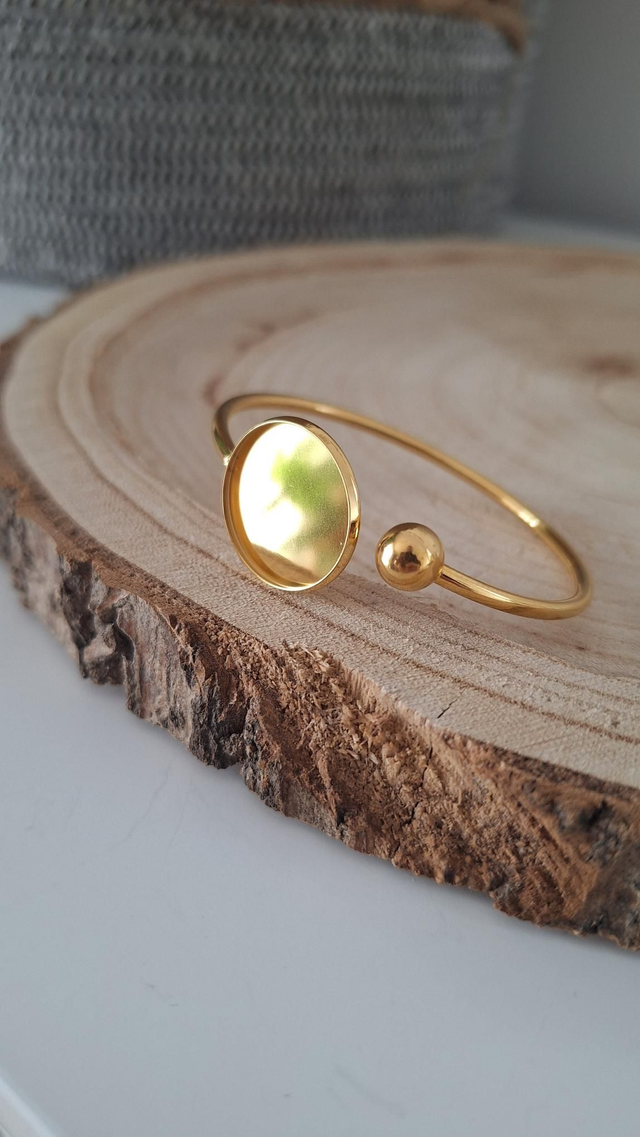 Bracelet Jonc Rond Doré Personnalisable 