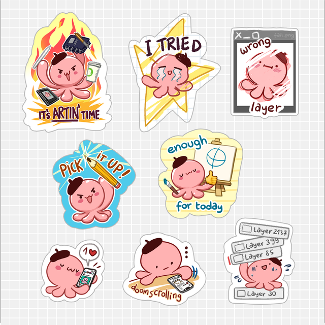 Sticker pack - Artist struggles