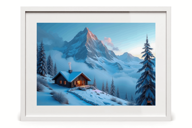 Photo encadrée Chalet Montagnard Vintage – Tirage d’art qualité musée & décoration cosy