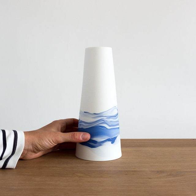 Vase - Grand - Horizons - Bleu et blanc
