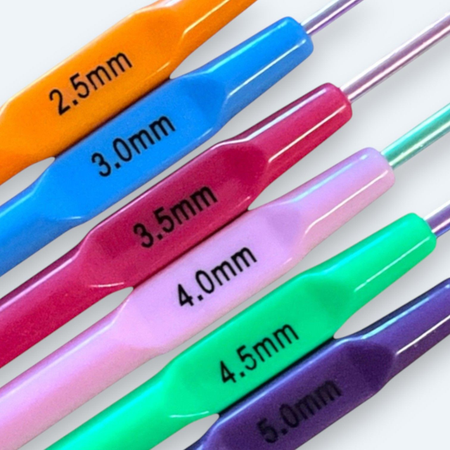 Großes Häkelnadel-Set (6 Stück) – 2,5 bis 5,0 mm