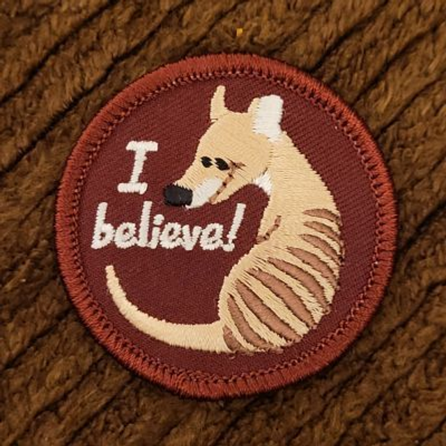 Thylacine embroidered patch