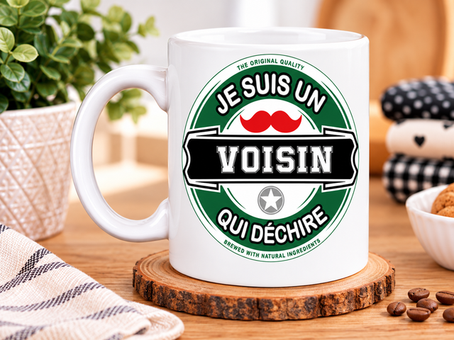 Mug Voisin Qui Déchire – Une Idée Cadeau Originale et Drôle pour un Super Voisin