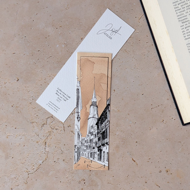 Marque-page - Café - Dinan, Rue de l'Horloge