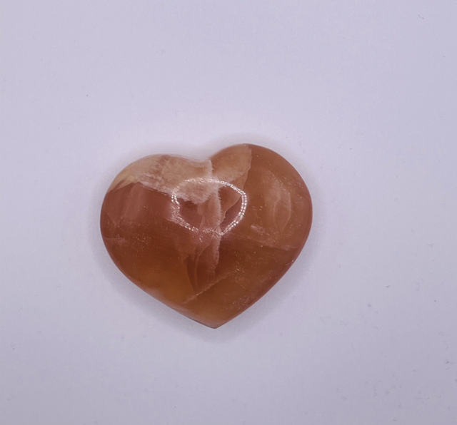 Honey Calcite Heart