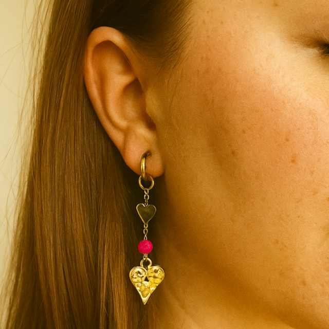 Oorbellen hartjes panter