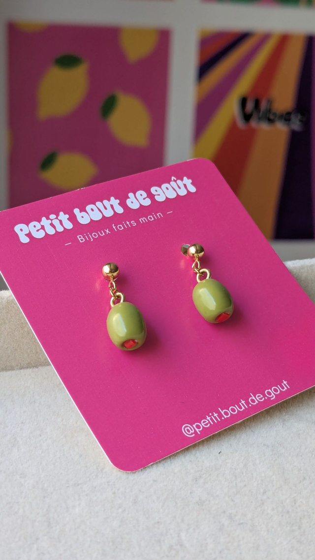 Boucles d'oreilles olives