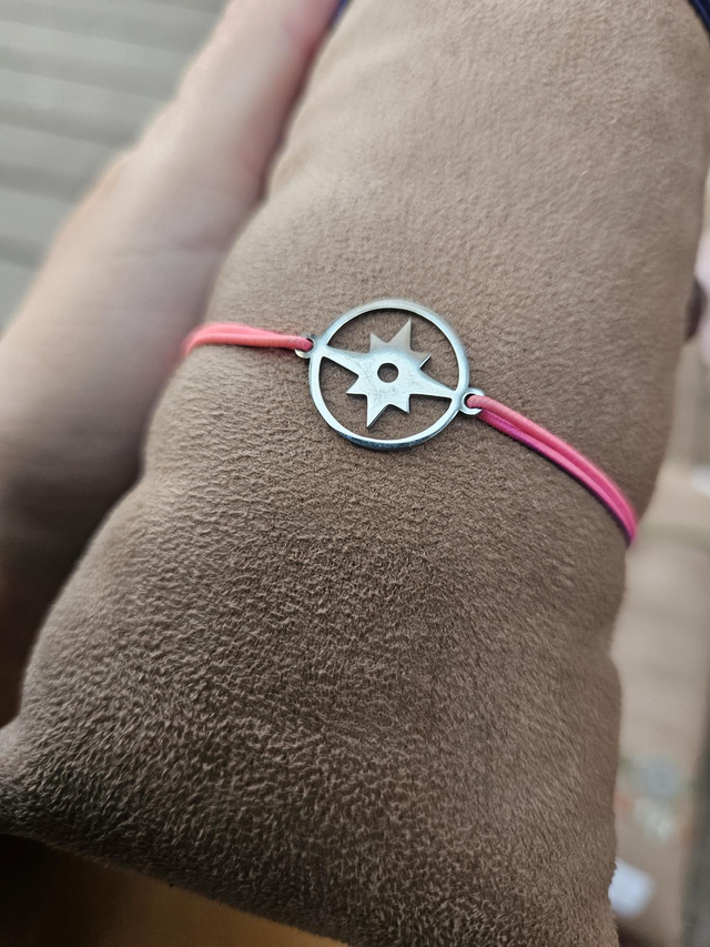 Bracelet etoile élastique rose violet