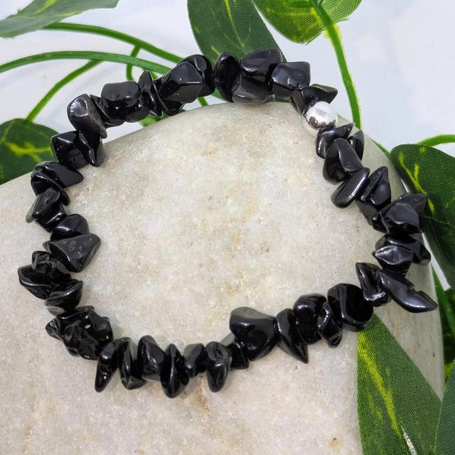 Bracelet &quot;Obsidienne noire&quot; baroque BR-211