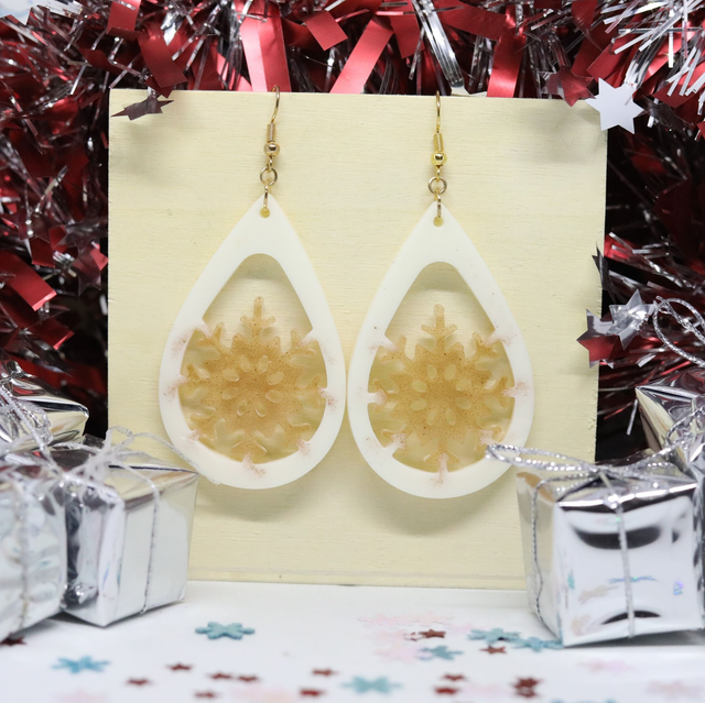 Boucles d&#039;oreilles goutte Flocon