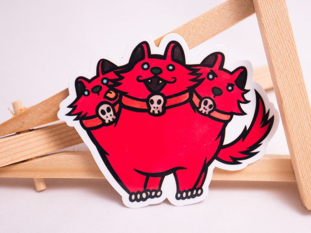 Naklejka CERBER wlepa z trójgłowym psem prosto z Hadesu