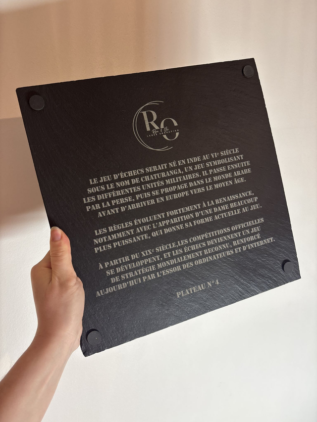 Échiquier sur ardoise 30 x 30 cm