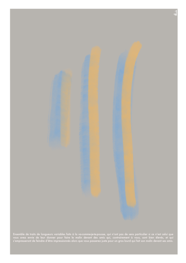 Ensemble de traits de longueurs variables faits à la va-comme-je-te-pousse