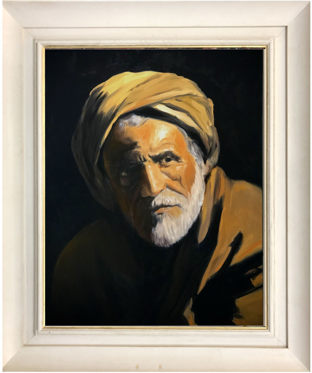 Ritratto con Turbante, olio su tela 50 x 70 cm. (Daniele Poltronieri)