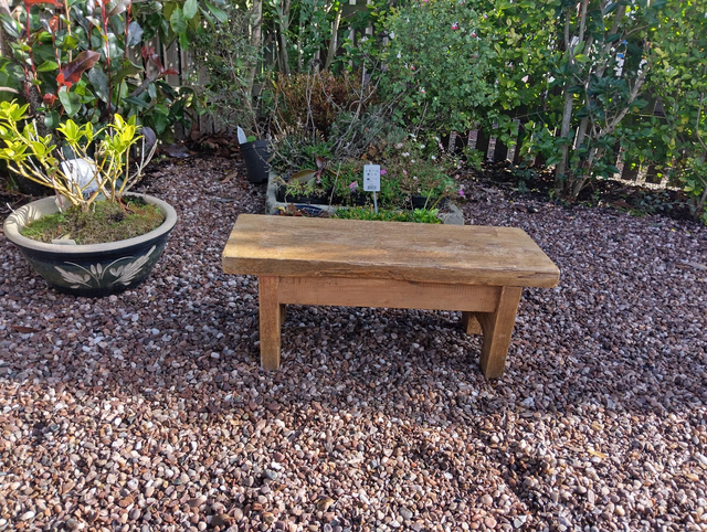 Small Rustic handmade stripped pine bench