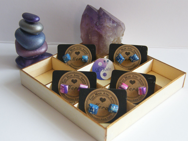 Perles Bleu et Rose/Violet