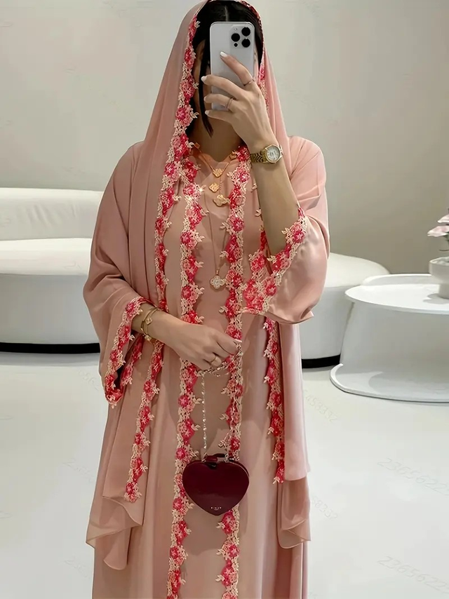 Gown, Tank top and chiffon scarf pleated nightgown set