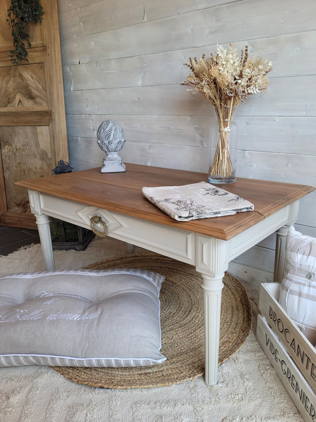 Table basse merisier massif